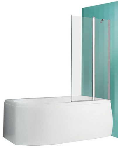dušas siena vannai TV2, 970-980 mm, h=1400, briliants/caurspīdīgs stikls